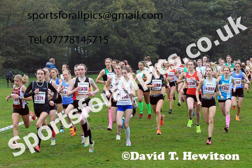 Womens Under-17s, 2022 National Cross Country Relays, Berry Hill Park, Mansfield.  Photo: David T. Hewitson/Sports for All Pics